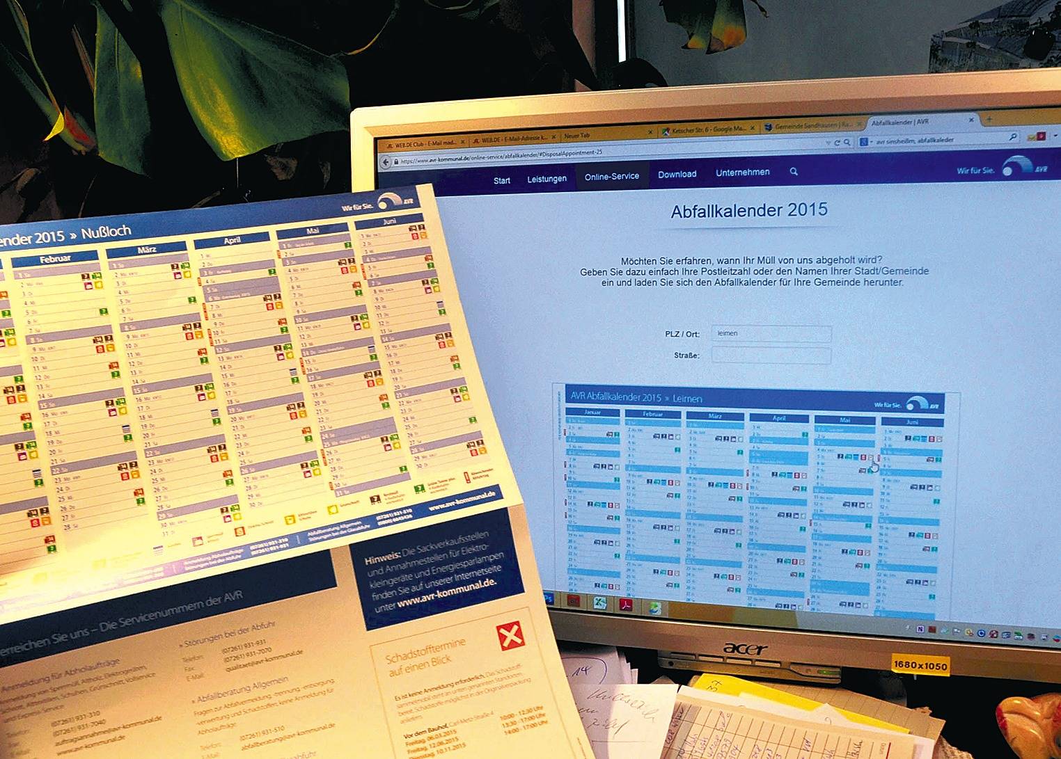 Der AVR-Abfallkalender hat so seine Online-Tücken - Nachrichten aus der Metropolregion Rhein 