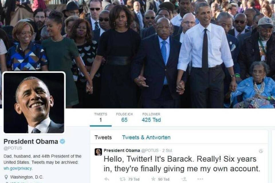 US-Präsident Obama hat eigenes Twitter-Konto