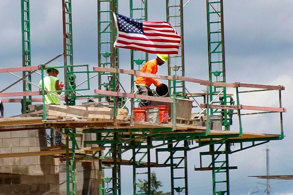 USA - Bauarbeiter auf einer Baustelle