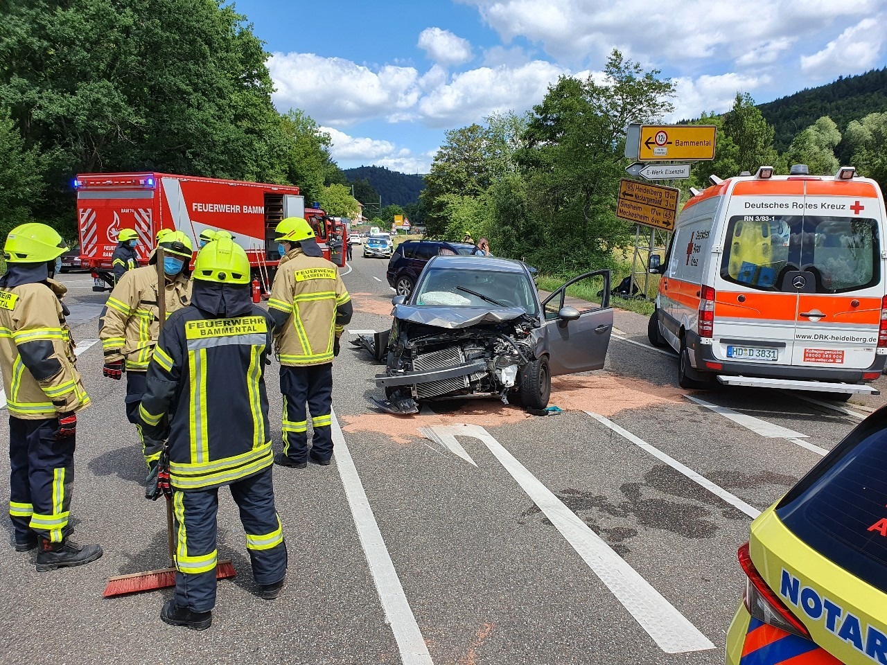 B45 Bei Bammental: Drei Verletzte Bei Schwerem Unfall (Update ...